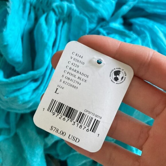 NWT Free People 100 Degree Mini Dress Boho Pool Blue Sz L - Picture 7 of 7